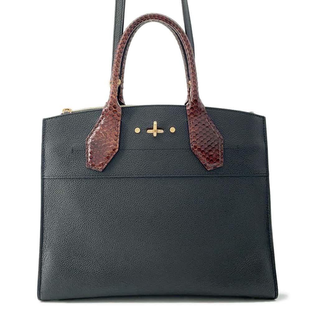 Louis Vuitton City Steamer Mm Python Handbag Black - image 1